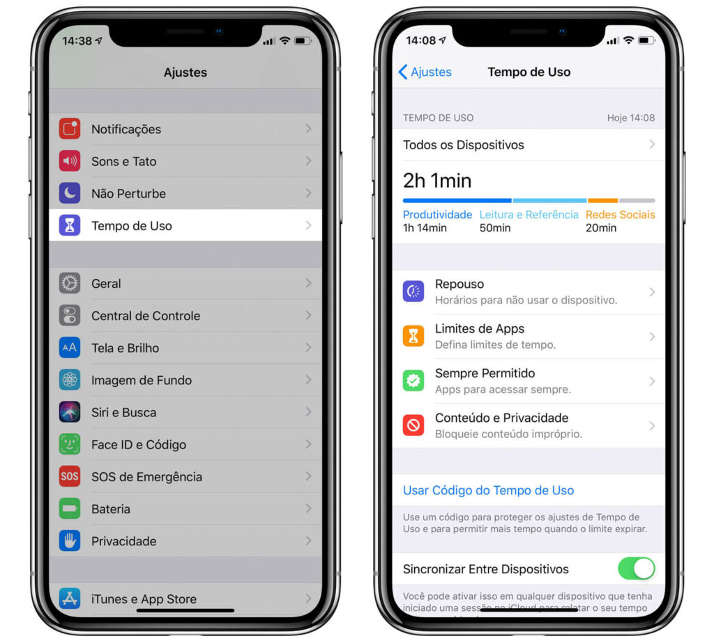 Como ver tempo de uso de tela no iphone